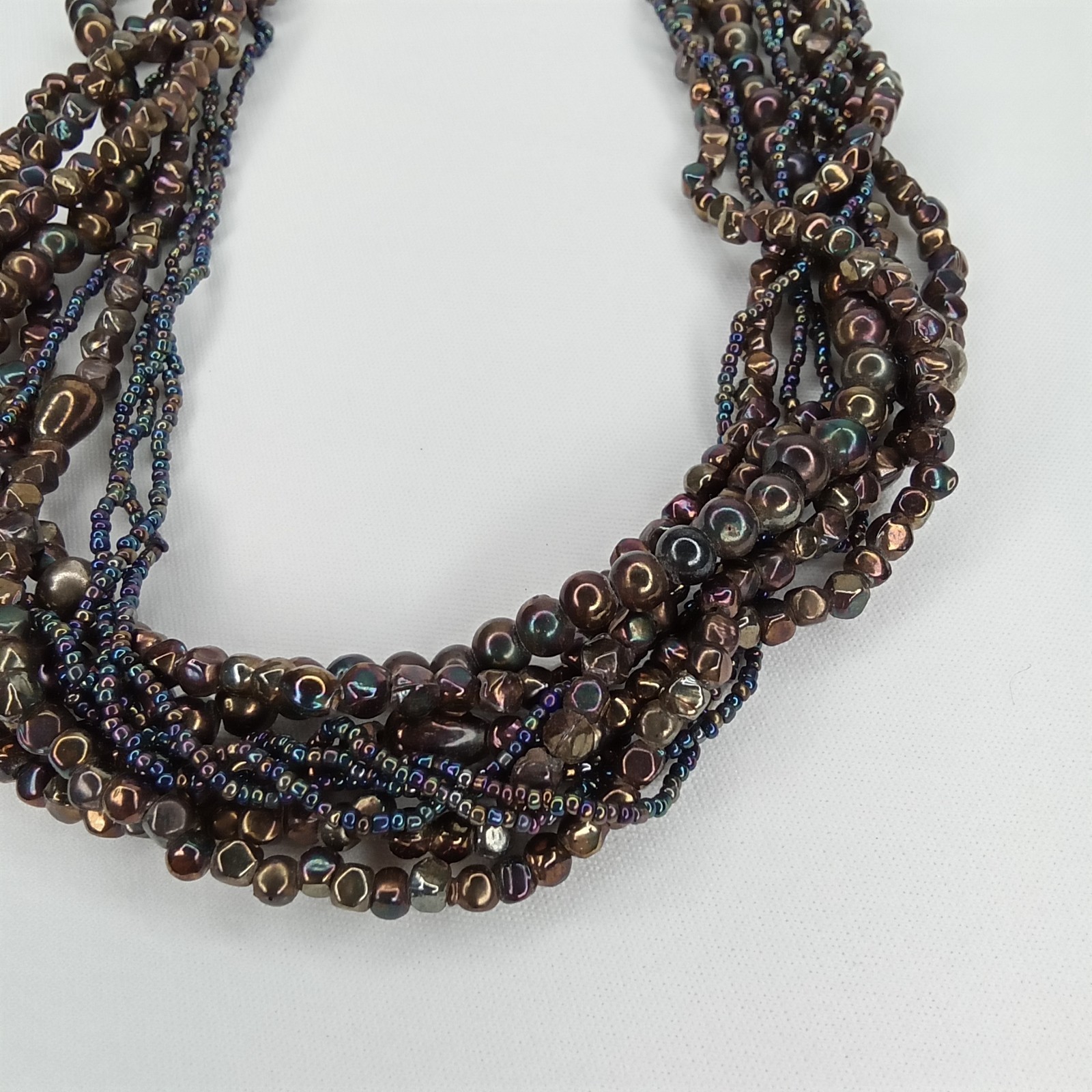 Vintage 1980s Multi Strand Beaded Statement Necklace Boho Chic New Arrival