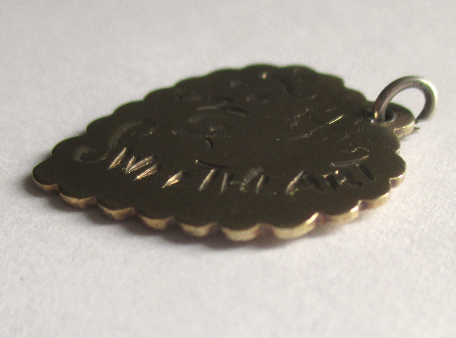 VINTAGE STERLING SILVER TO MY SWEETHEART LOVE TOKEN CHARM CLOVER GOLD WASH