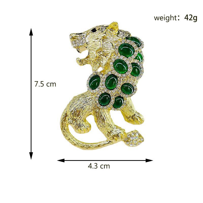 Men Women Ancient Domineering Lion Vintage Brooch Antique Jewelry Luxury Gift