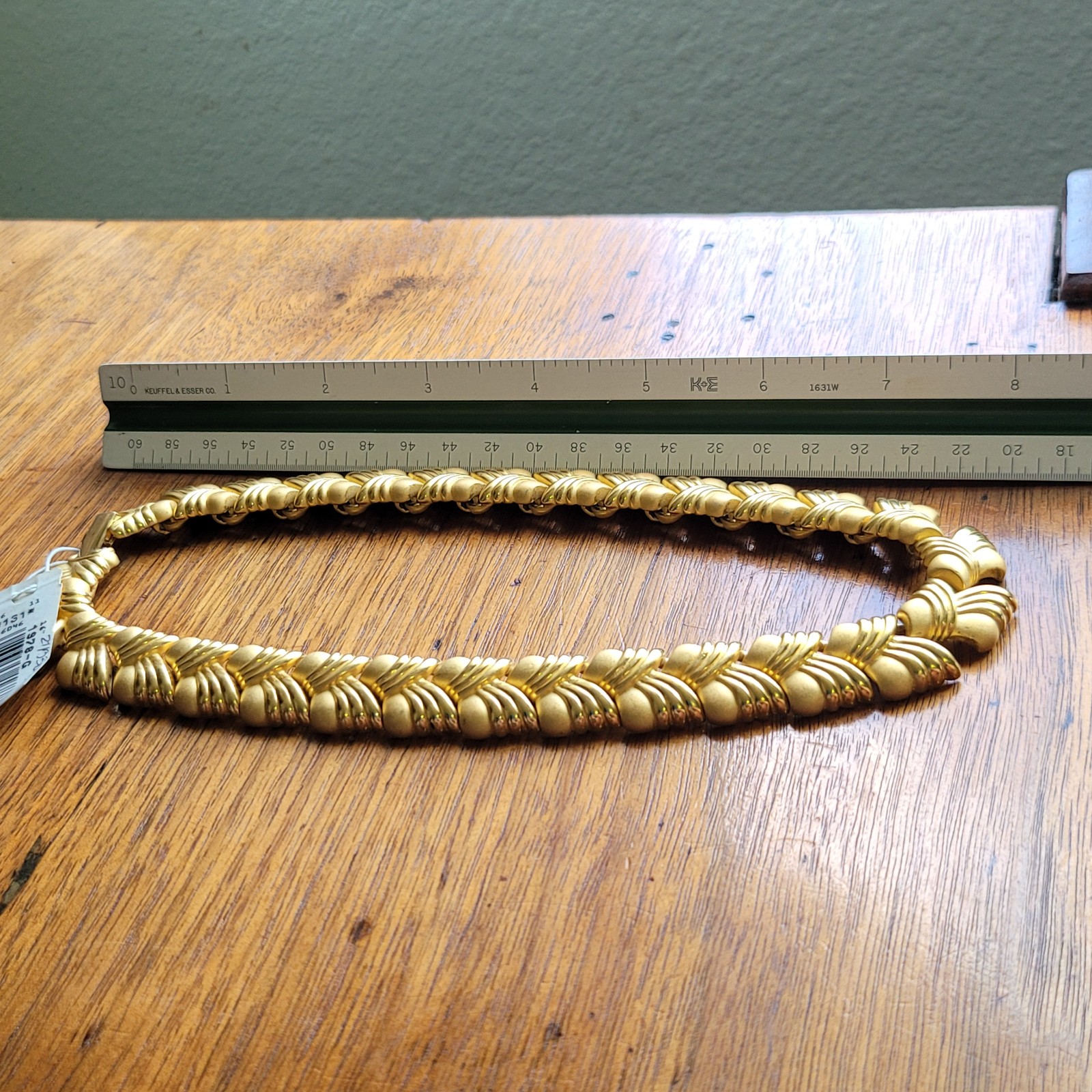 1980s NOS Napier Chunky Gold Tone Sculptural Statement Necklace