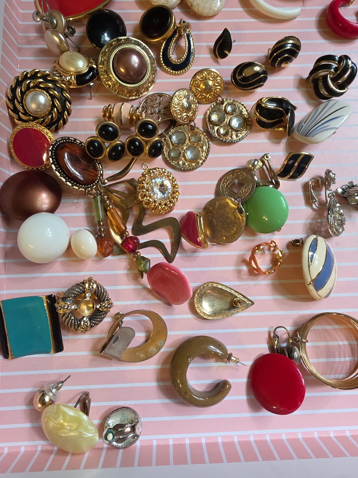 Vintage Earrings Lot Pierced Clip In Wear Junk Craft