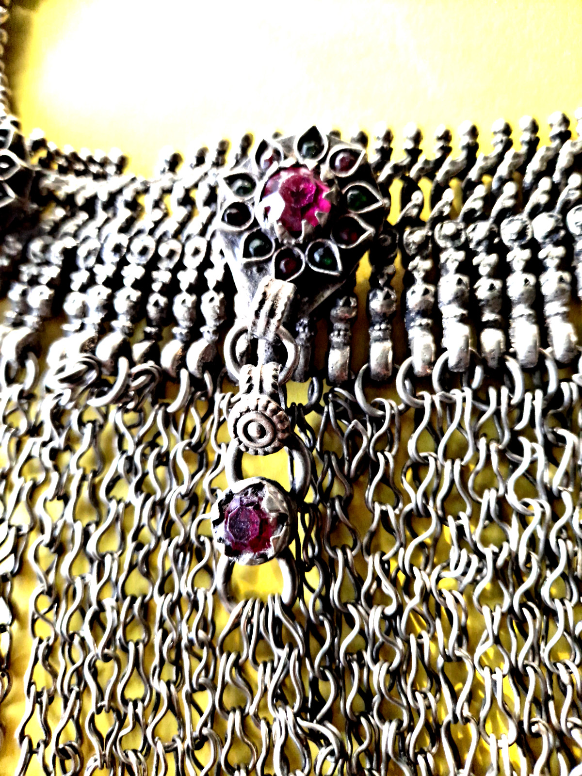 Vint Cascade Afghani Necklace Huge Fringe Afghanistan Necklace Heavy Authentic