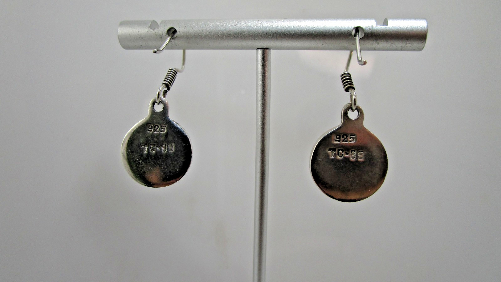 Classic Dome Bead Dangle Wire Drop Sterling Earring Mexico TC -88