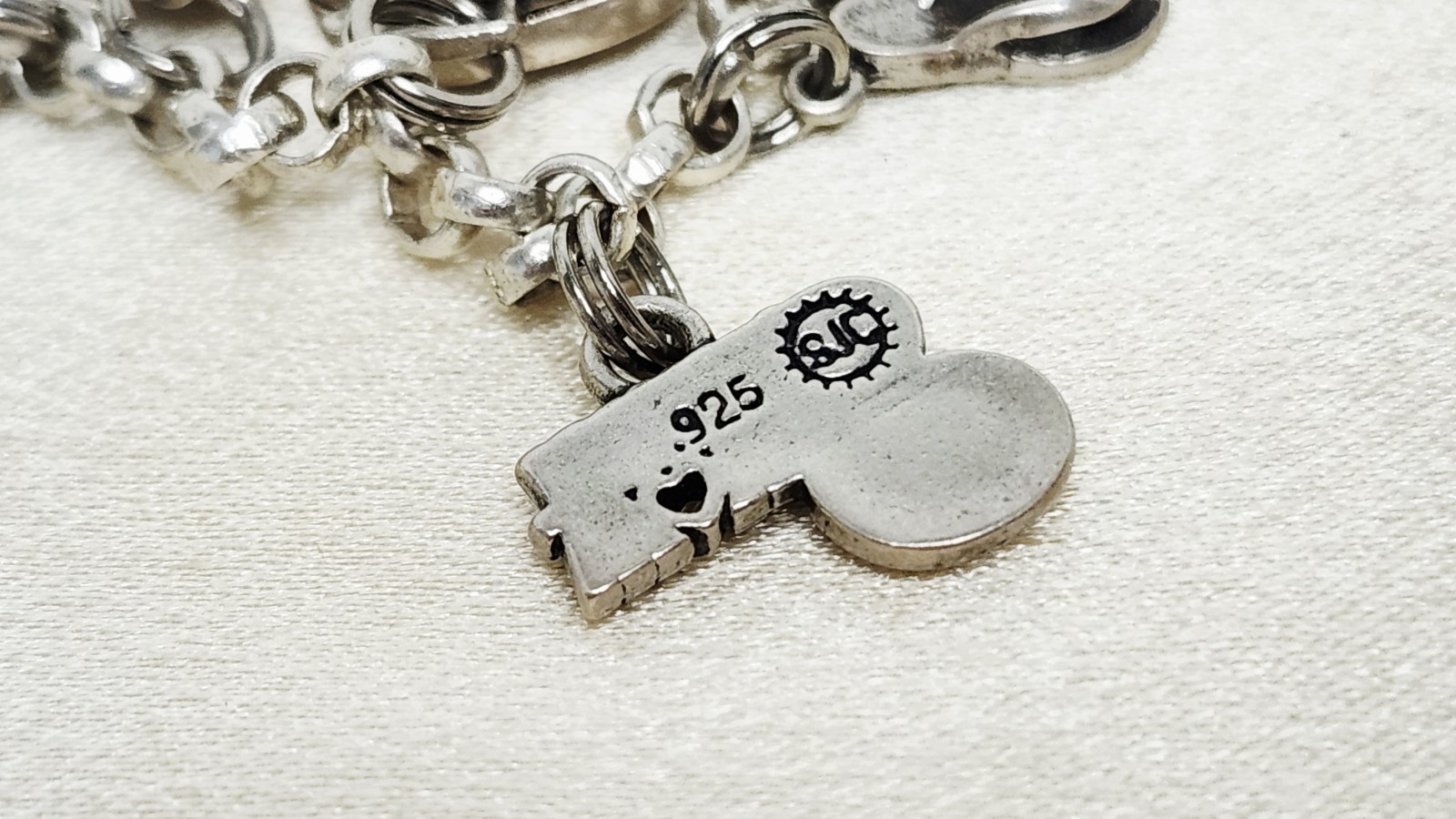 Vintage SJC Sterling Silver Link Charm Bracelet Heavily Loaded 18 Charms – 44g