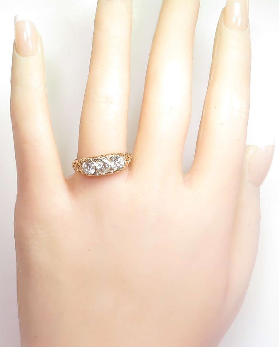Antique 1920’s European Diamond Engagement Ring 10K Rose Gold 9 UK-R1/2 EGL USA