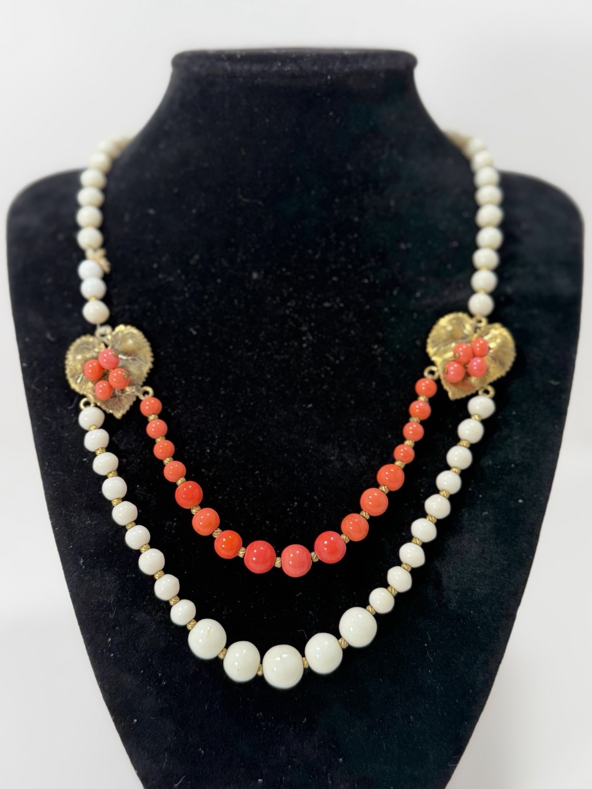 Stunning Antique Natural White & Pink Coral 18” Necklace 34g