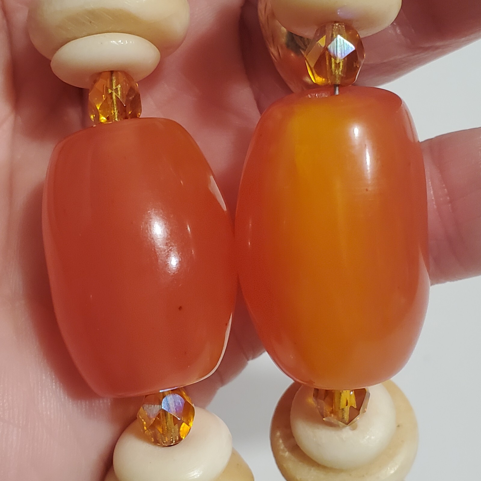Bead Necklace Carnelian Agate Bone Crystal Butterscotch Egg Yolk Amber Beads UV