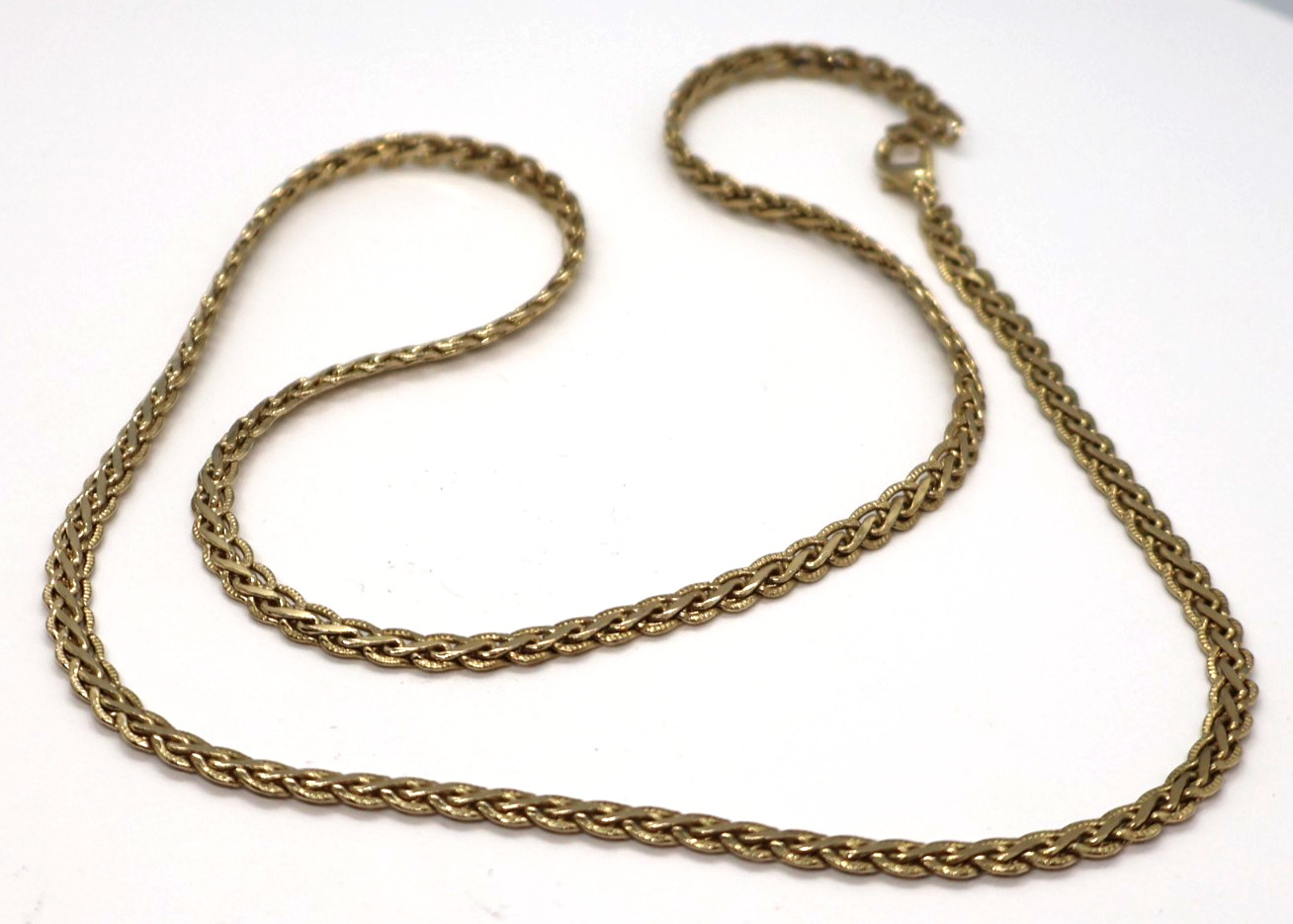 Vintage Franco Wheat Gold Tone Chain 24 Inch Lobster Claw Clasp
