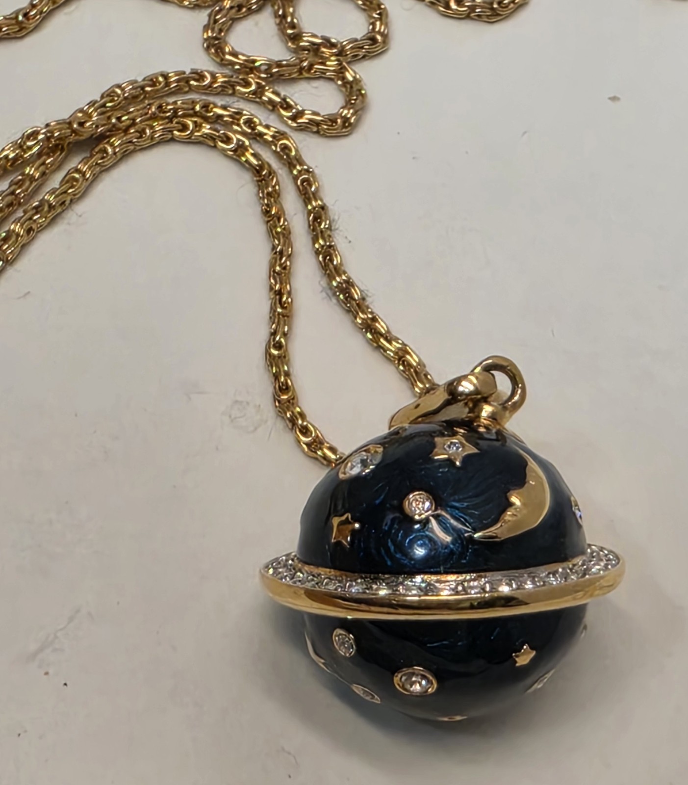 1980s Swarovski Celestial 4 Pc Set Necklace Brooch Earrings Star Moon Saturn HTF