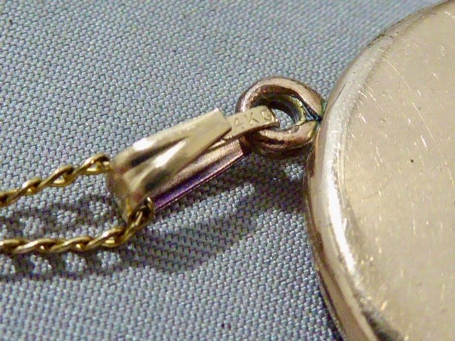 VICTORIAN 14K Y GOLD FILLED SHOOTING STARS LOCKET 1 1/4″ NECKLACE 1874 DATE