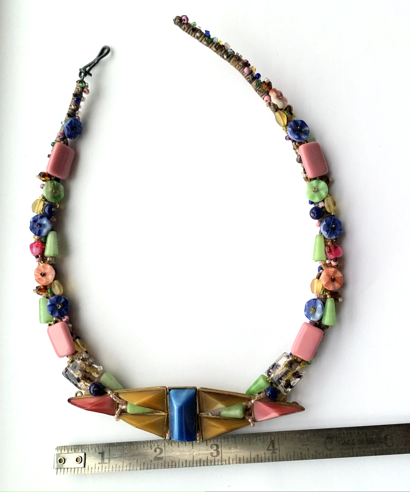 UNIQUE MIXED MEDIA ARTISAN STATEMENT NECKLACE