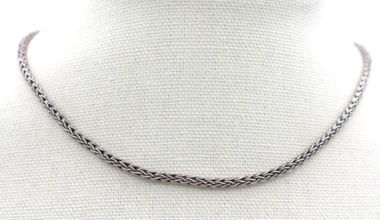Vintage Sterling Silver 925 3mm Wheat Chain Necklace 16” 15.85g