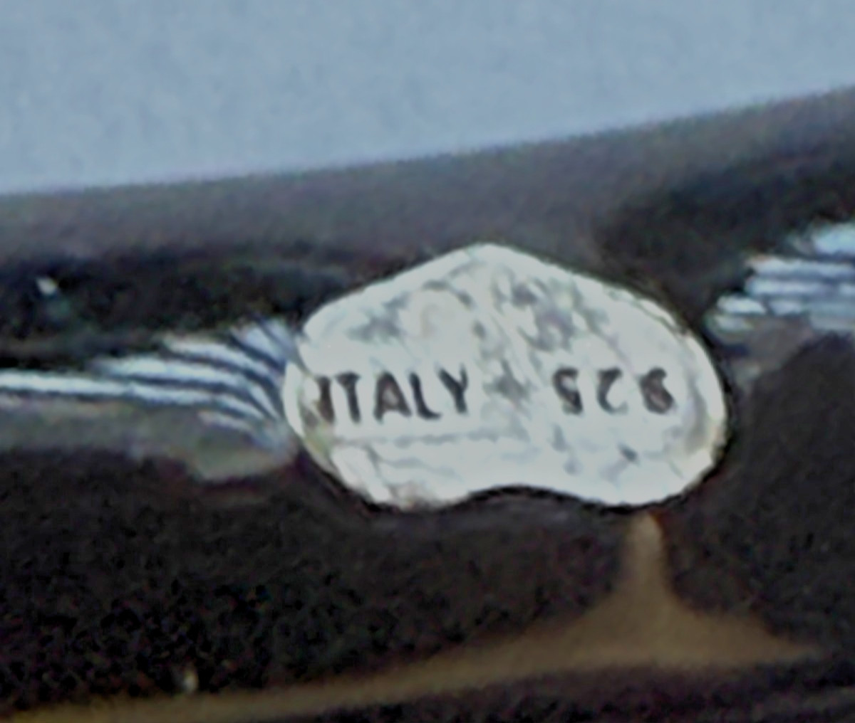 VINTAGE MILOR BLACK & WHITE ENAMEL 925 SILVER HINDGE BANGLE BRACELET ITALY