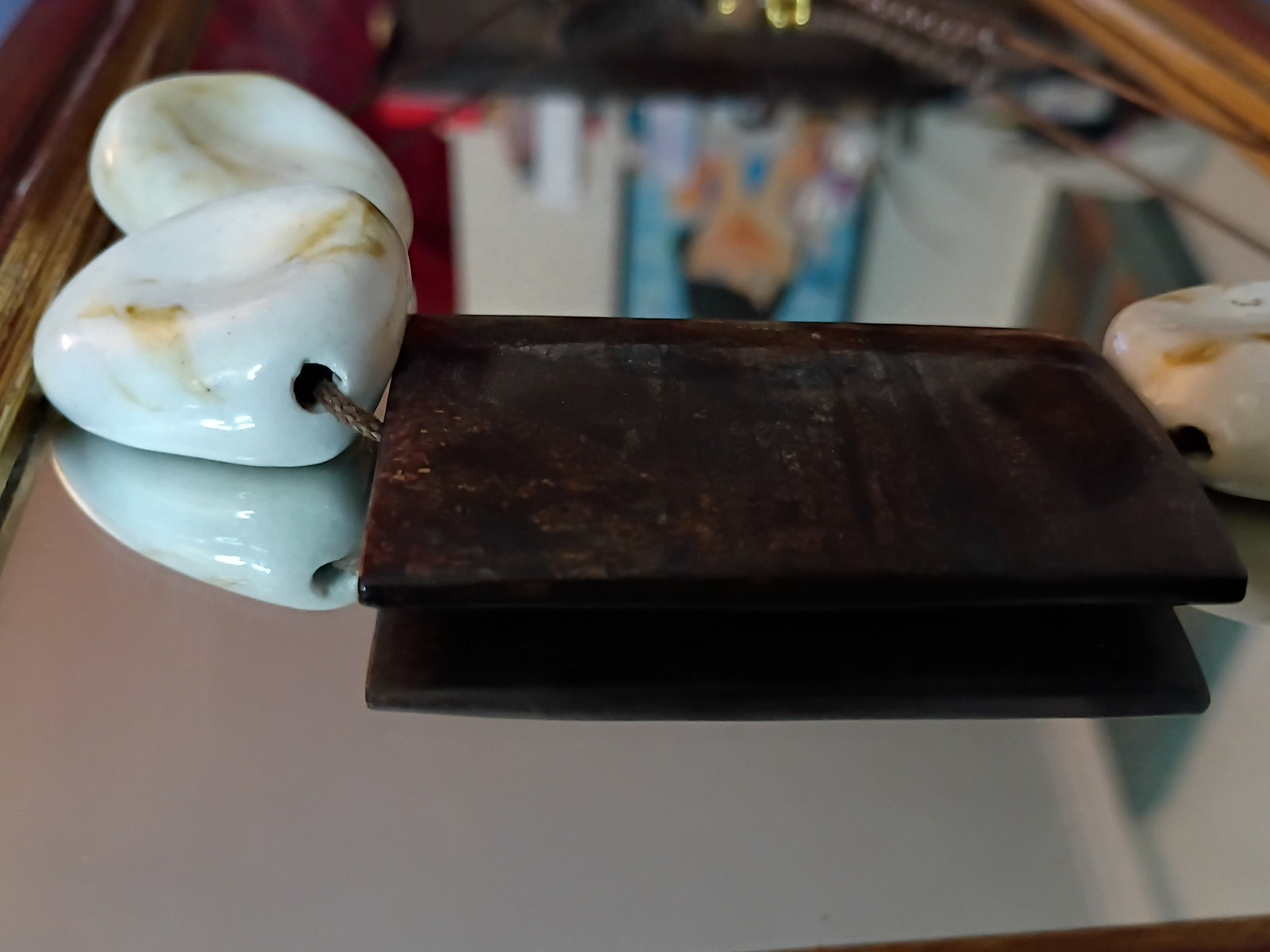 Boho Beautiful White/ Brown Shell? Stone?Heavy!Unsure Of Value…