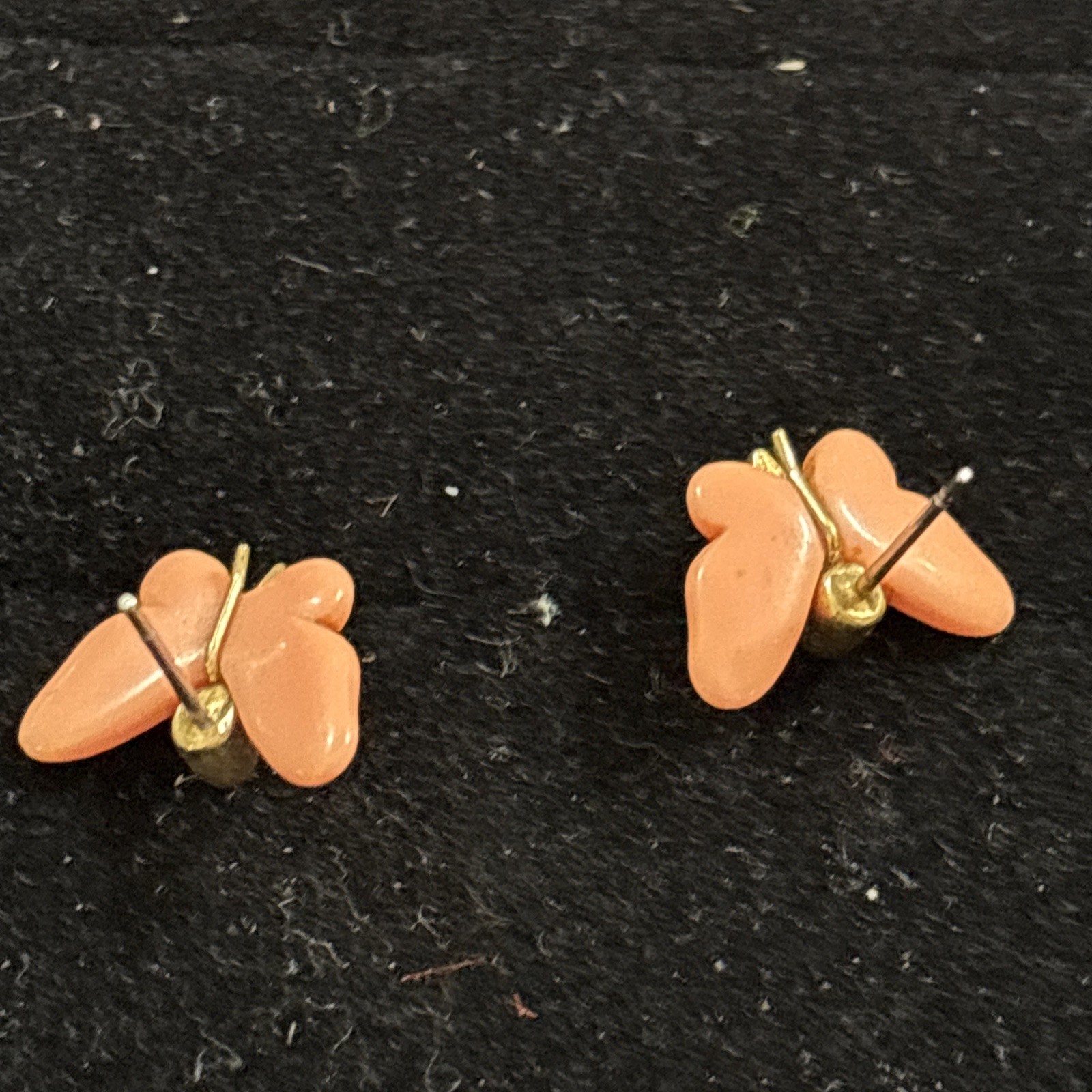 3 Pairs Vintage 1970s Lucite/metal Earrings Butterflies, Hearts, Knots, Avon?