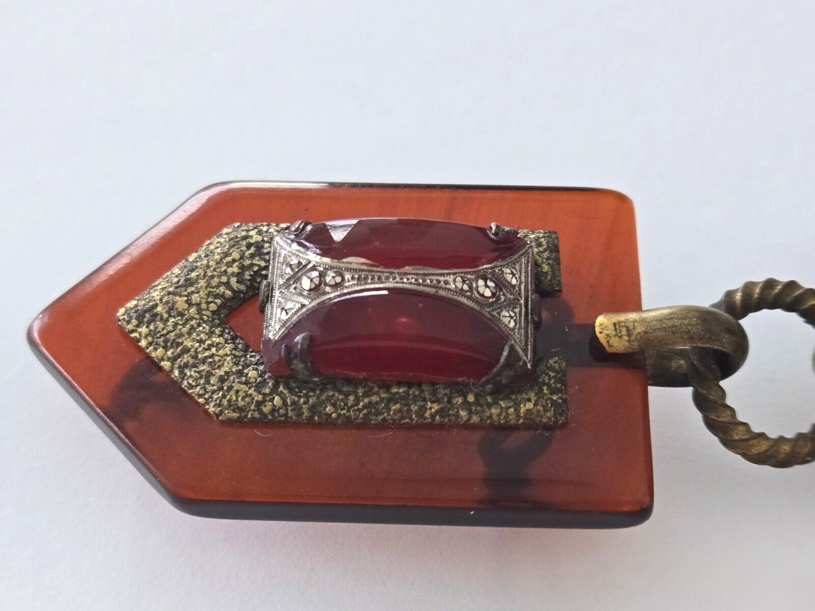 ART DECO,BAKELITE,CZECH GLASS,CLOAK,CAPE,BUCKLE,SO MUCH PRETTIER IN PERSON!!
