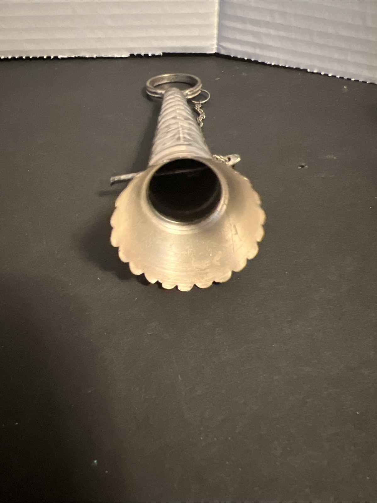 VTG Silver Tone “Tussie Mussie” Posie Flower Holder With Finger Ring