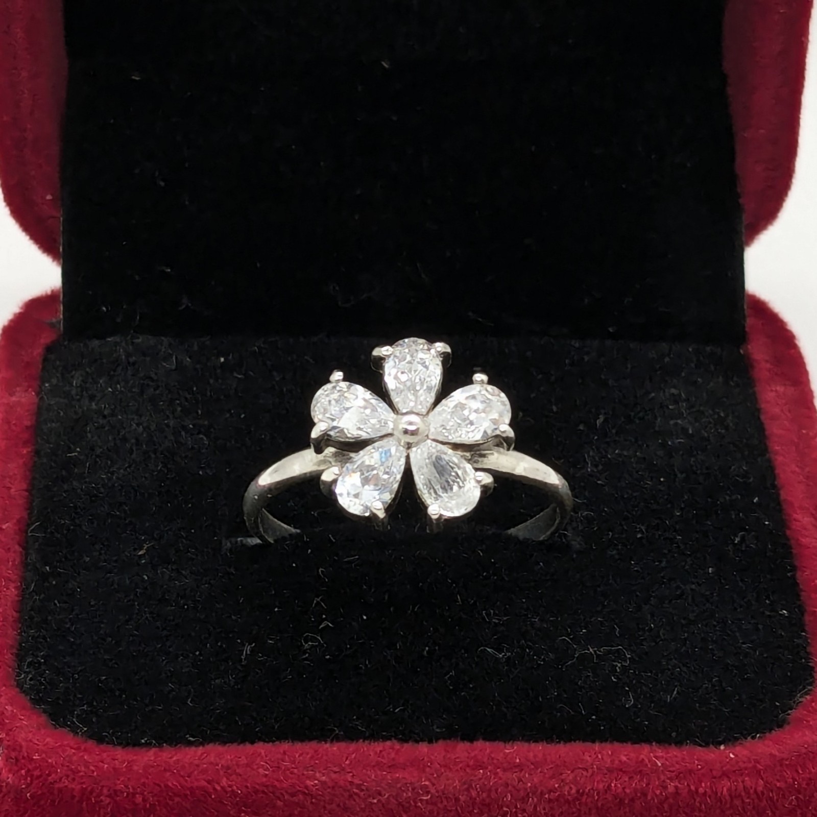 Vintage Elegant RING Silver 925 with Bright Stones -size: 7US (17mm) | UA #111