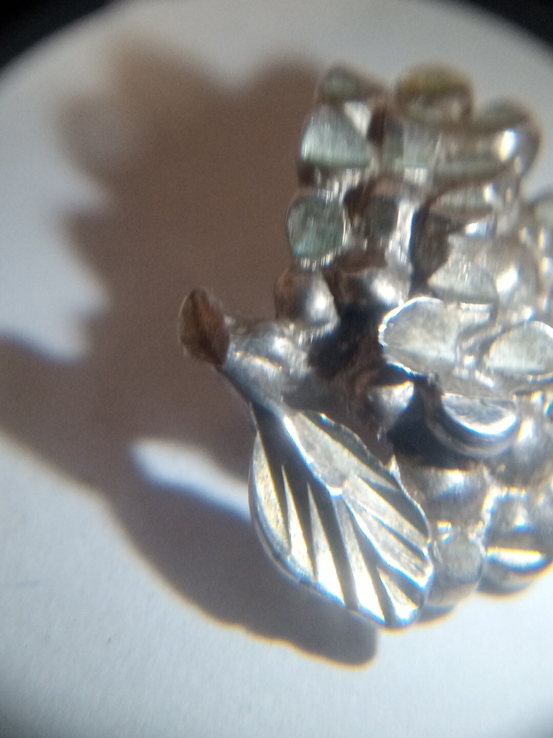 Vintage Silver Bunch Of Grapes Pendant Estate Piece