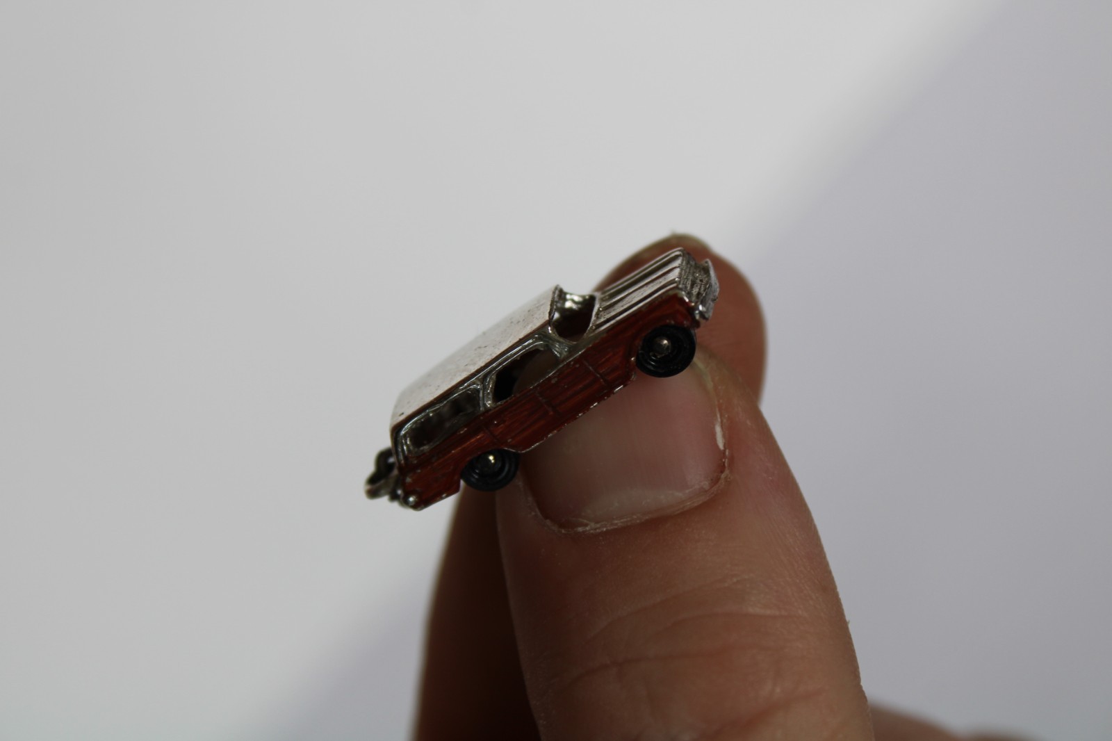 Vintage Sterling Silver Painted Enamel Station Wagon Car Charm