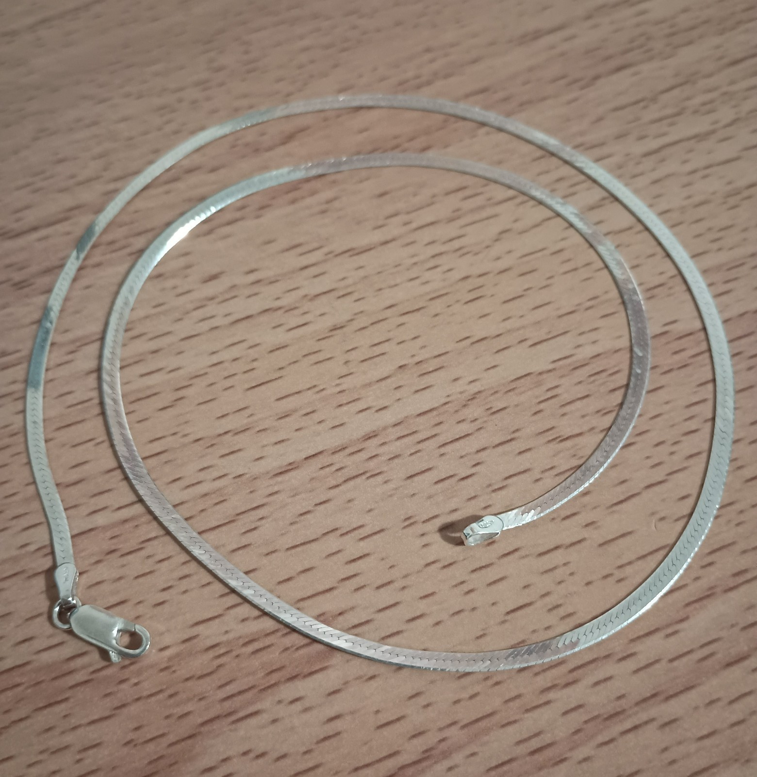 Vtg 925 Italian Italy Sterling Silver 2.5mm Herringbone Chain Necklace 20 1/4″