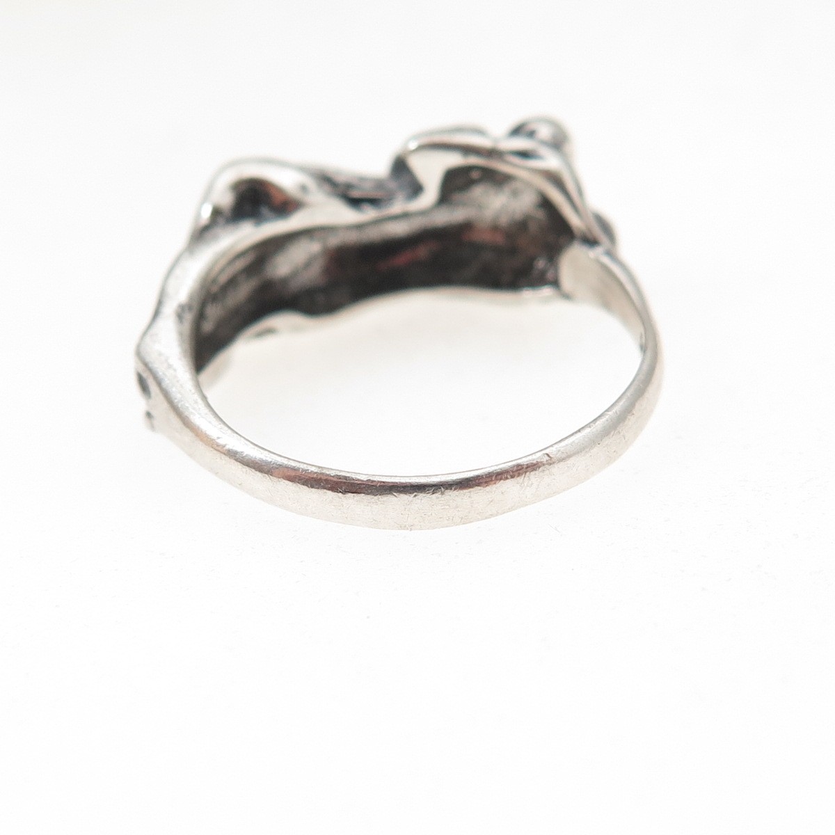 925 Sterling Silver Vintage Erotic Scene Oxidized Ring Size 6