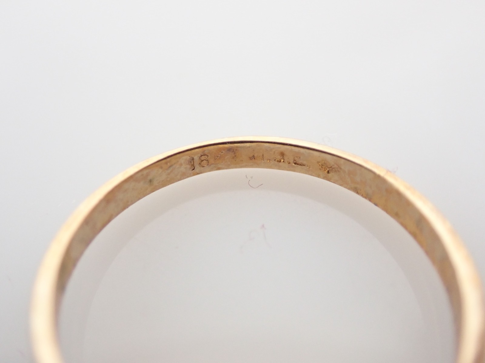 Vintage 18k HGE Signet Initial Letter “P” Pinky Band Ring Sz 5.75