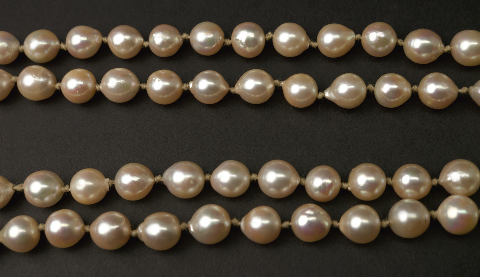 Baroque Cultured Akoya Pearl Strand 31.5″ Necklace 18k White Gold Clasp