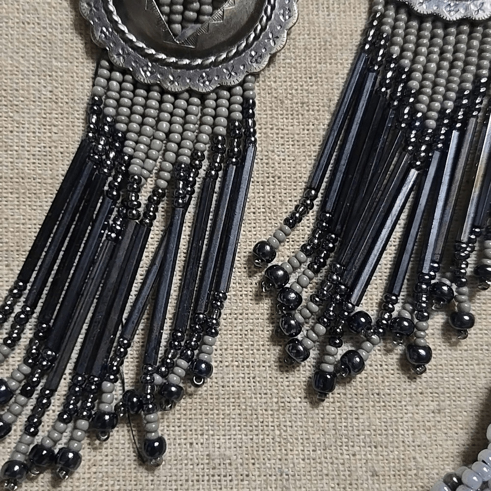 Vintage Silver Concho Beaded Earrings Sigrid Olsen Pearl Bracelet Set