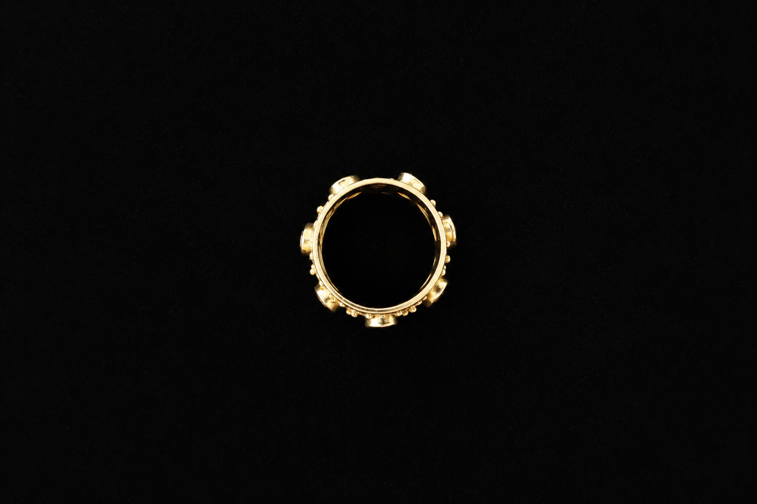Vintage Garnet and Gold Eternity Band