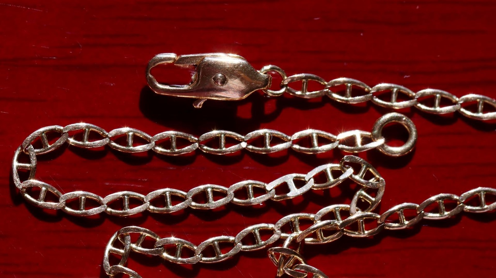 14k yellow gold necklace 18.75″ anchor / mariner link chain vintage 4.25gr N3642