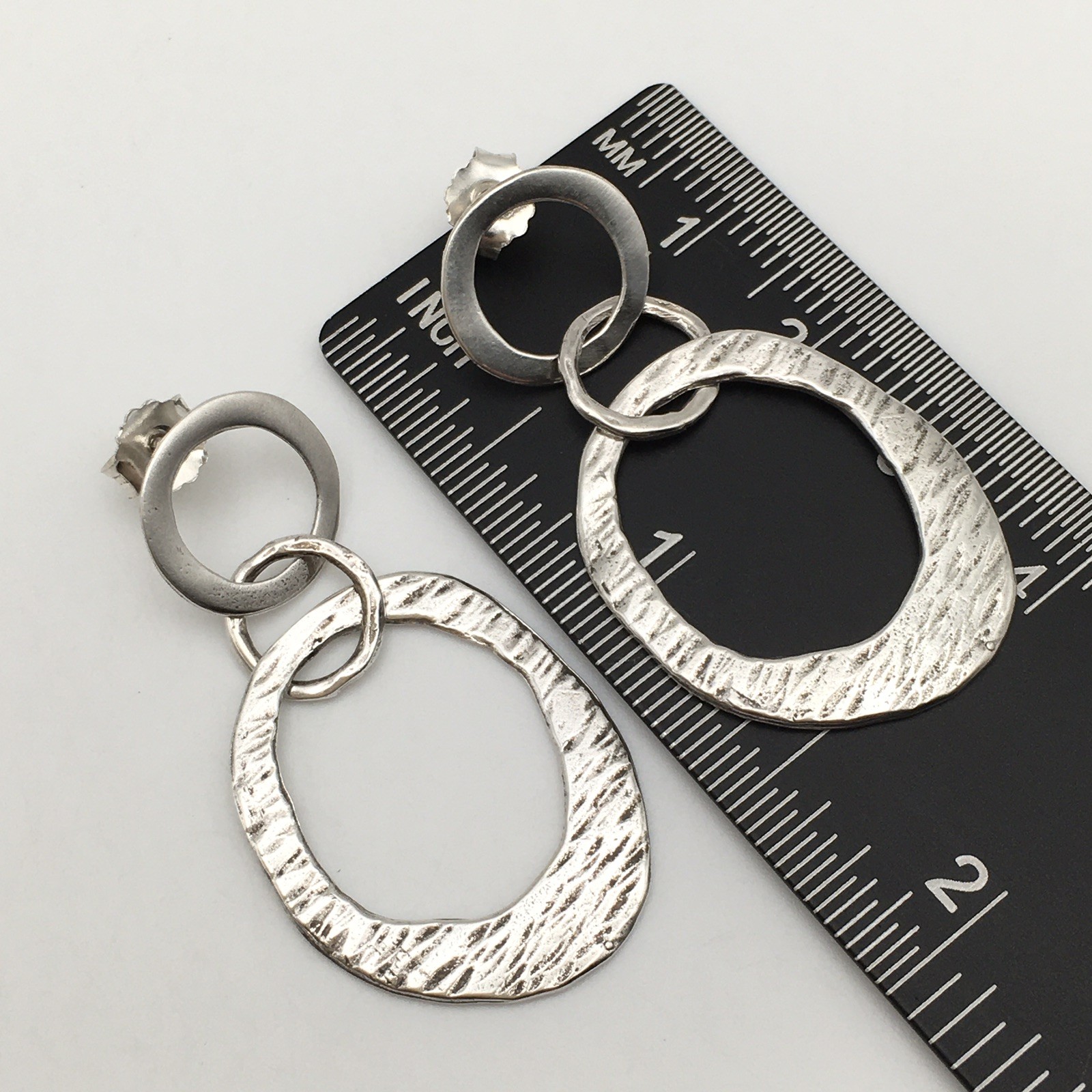 Vintage Sterling Silver SILPADA Interlocking Circles Earrings Marked 925 #19