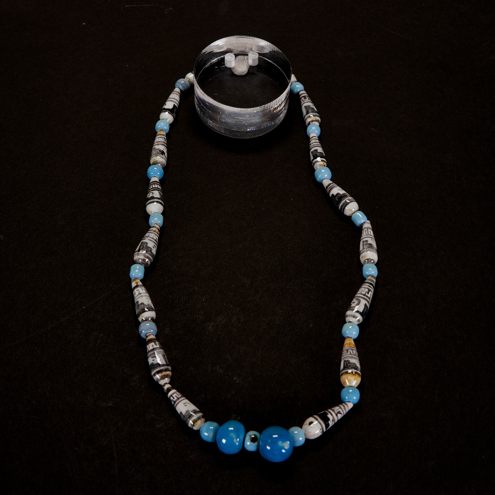 Vintage Handmade Beaded Neckless Ceramic and Wood Painted Beads