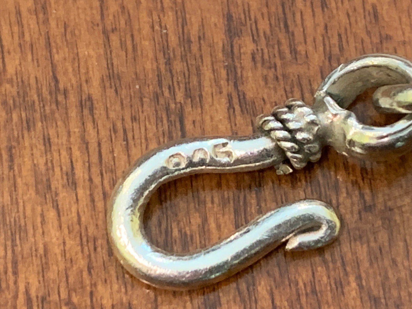 Vintage Sterling Silver 925 Spiga/ Wheat Chain w/ Green Peridot Pendant Necklace