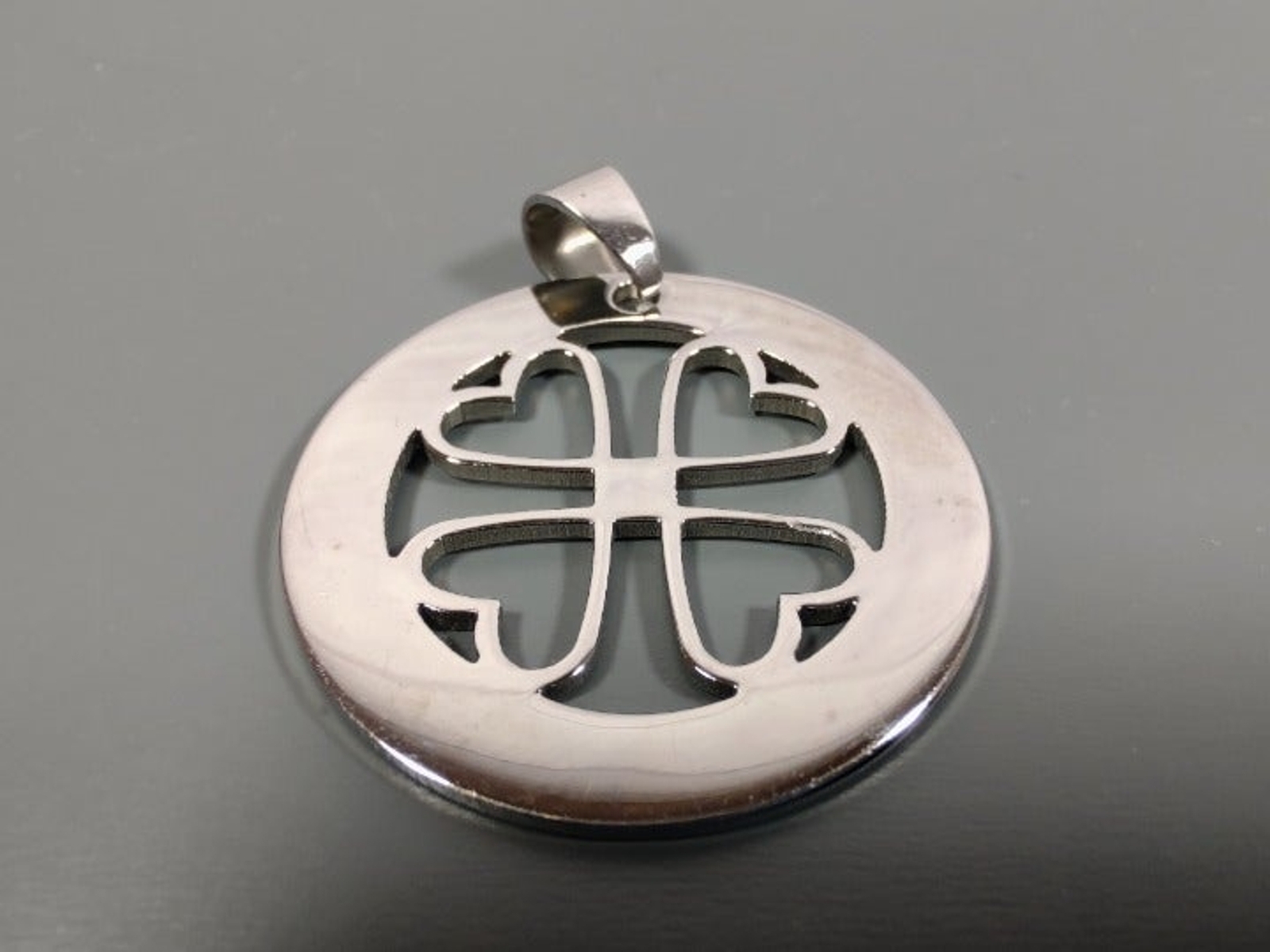 Stainless Steel Open Heart Pendant 1 1/2″ Across
