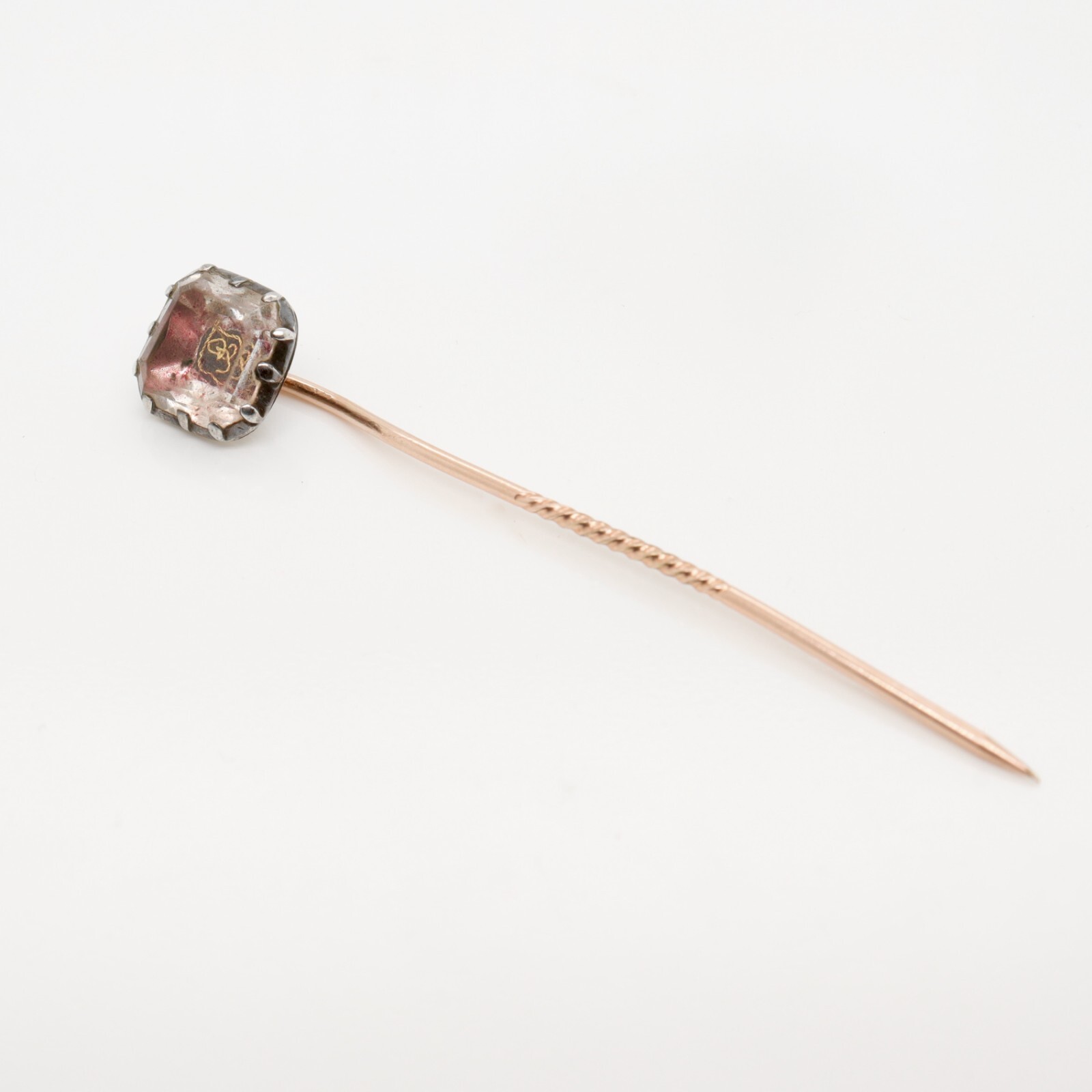 Antique 17th / 18th Century English Foiled Stuart Crystal Stick Pin