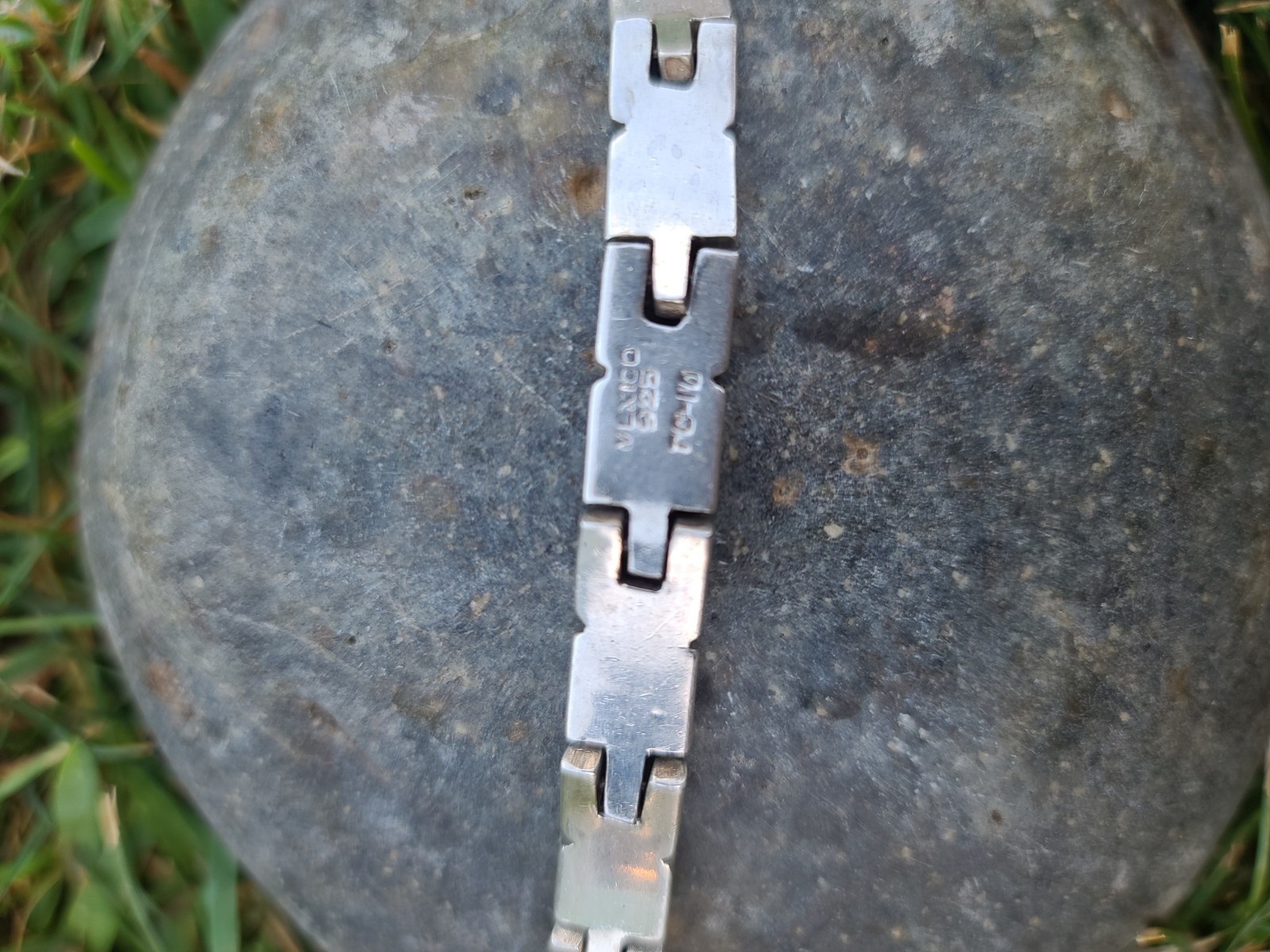 VTG Taxco MEX Sterling 925 Solid Silver X-Link 9.9mm Chain Bracelet 7.75″ 60gr