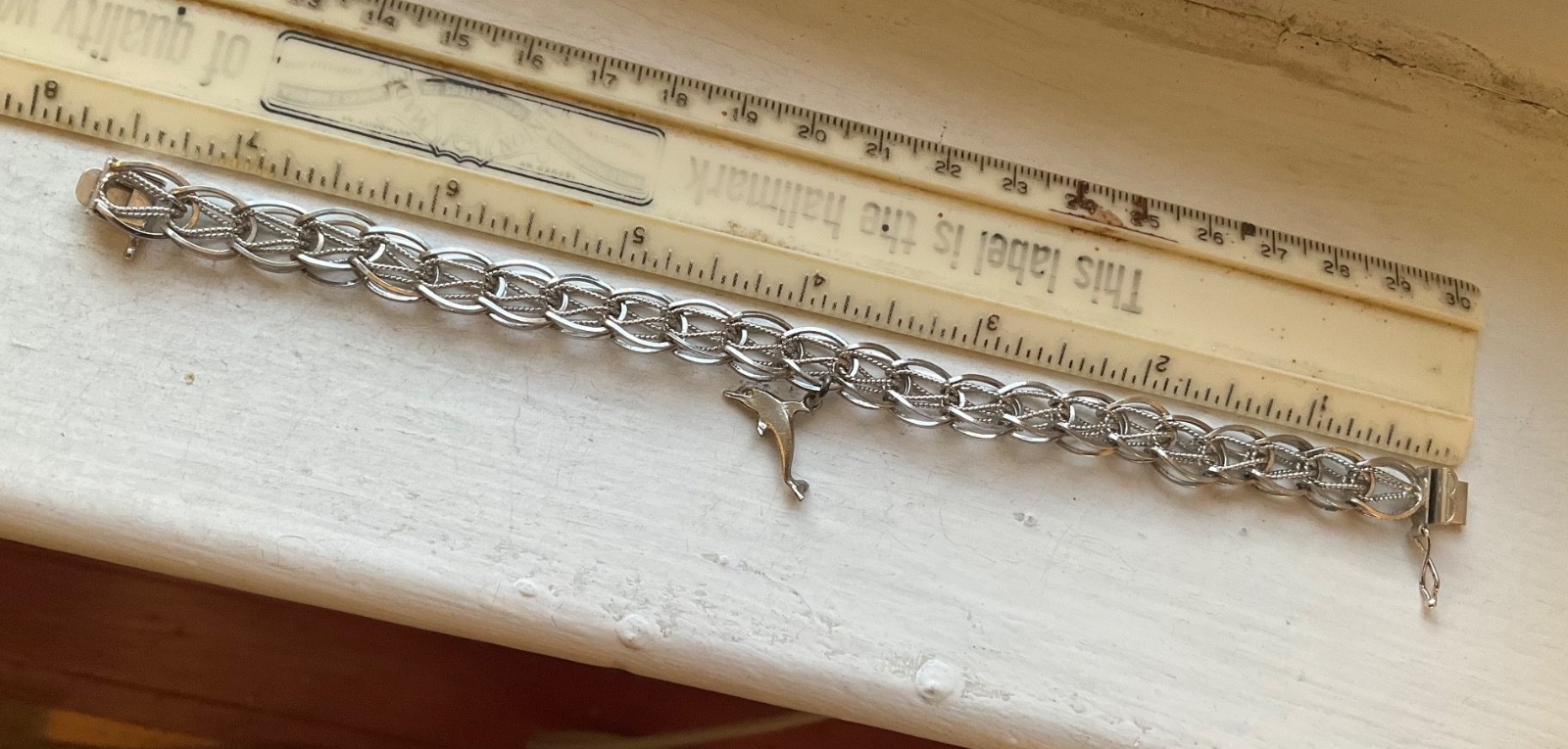 Vintage Starter GB SILVER CHARM BRACELET 7 1/3” Wearable Inside Twist