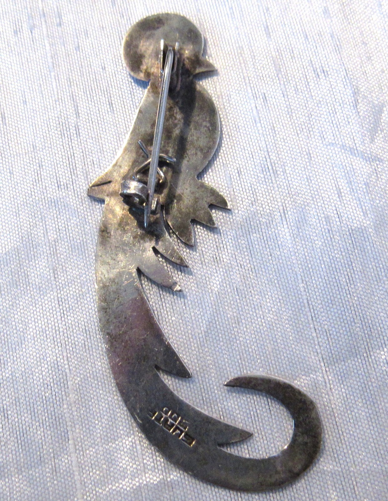 Vintage Guatemala Quetzal Bird 900 Silver Pin Brooch