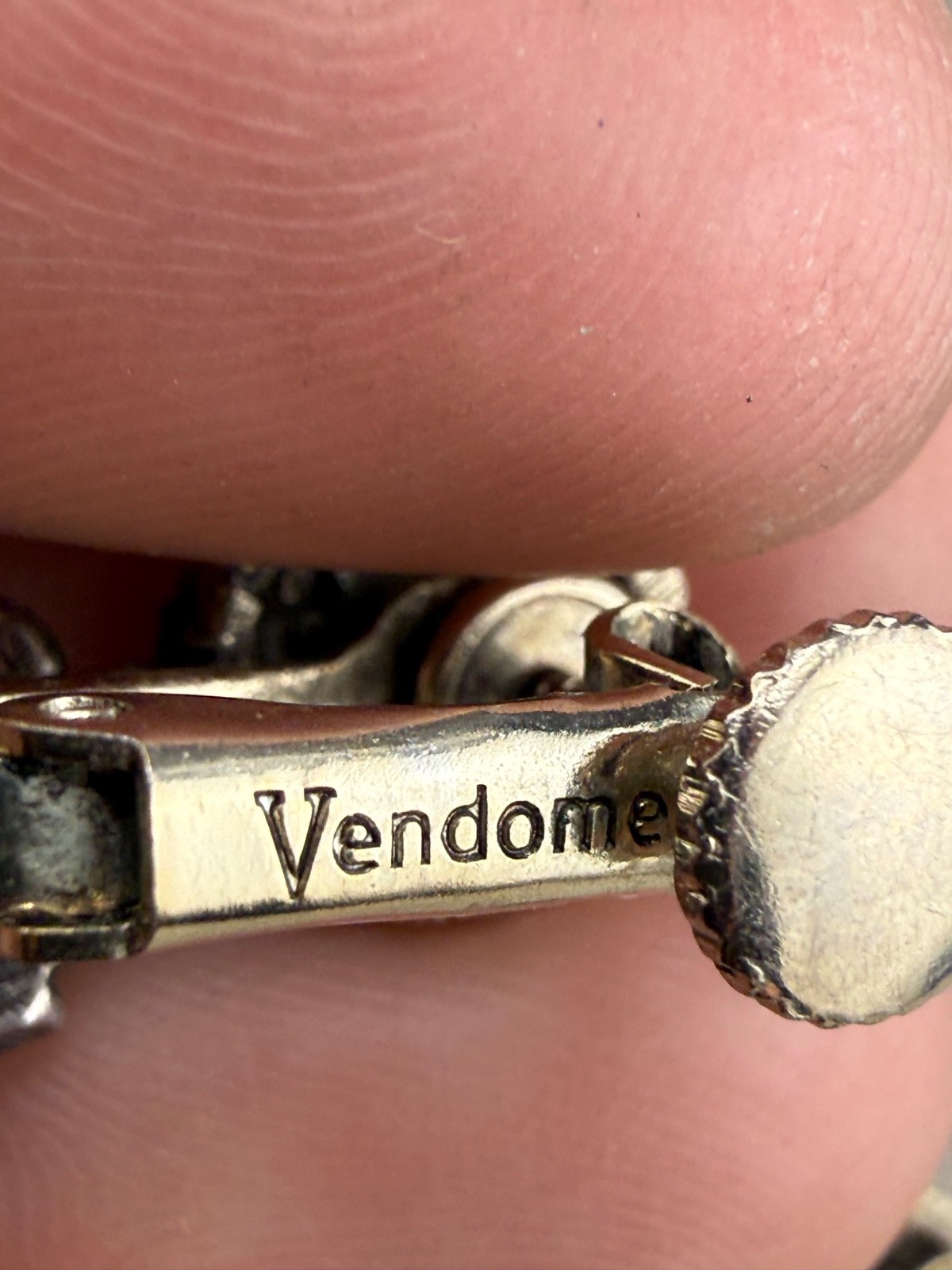 Vintage Vendome Clip On Earrings Silver Tone Woman