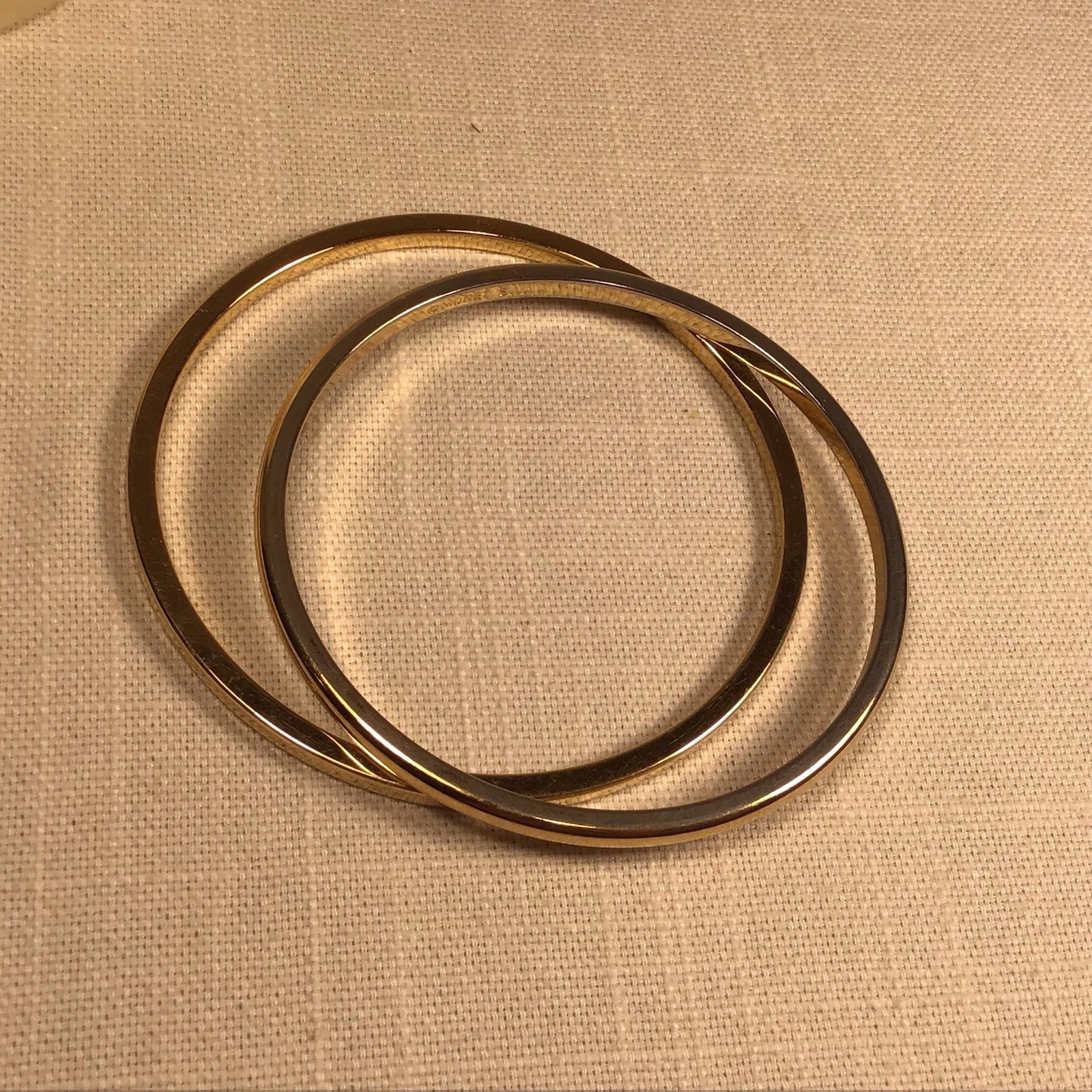 Vintage Pair of Monet Smooth Finish Gold Tone Bangle Bracelets
