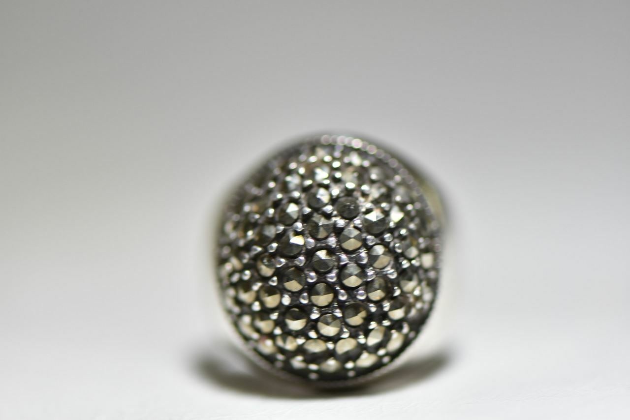 Dome Marcasite ring Art Deco Boho influences women Size 5.75
