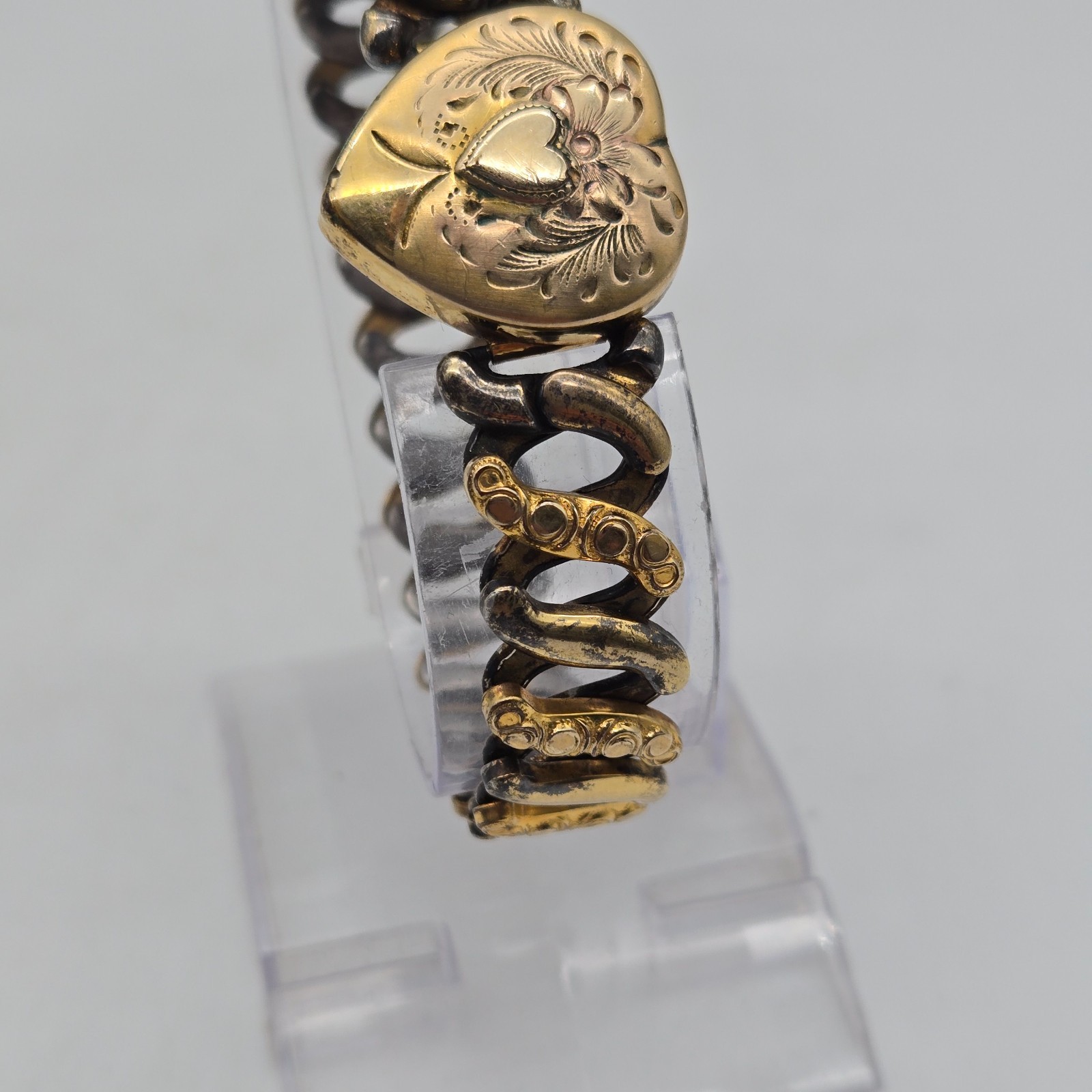Vintage Co-Star 10k Gold-Filled Sweetheart Expansion Bracelet Stretch Heart