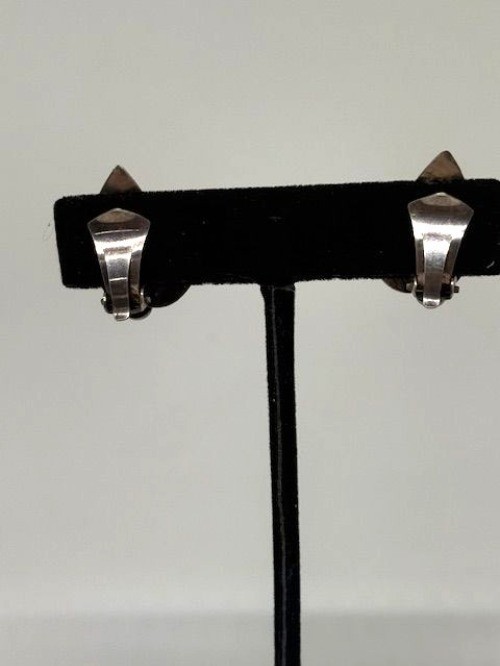 Vintage N.E. FROM Niels Erik Denmark MCM 925 Sterling Modernist ClipOn Earrings