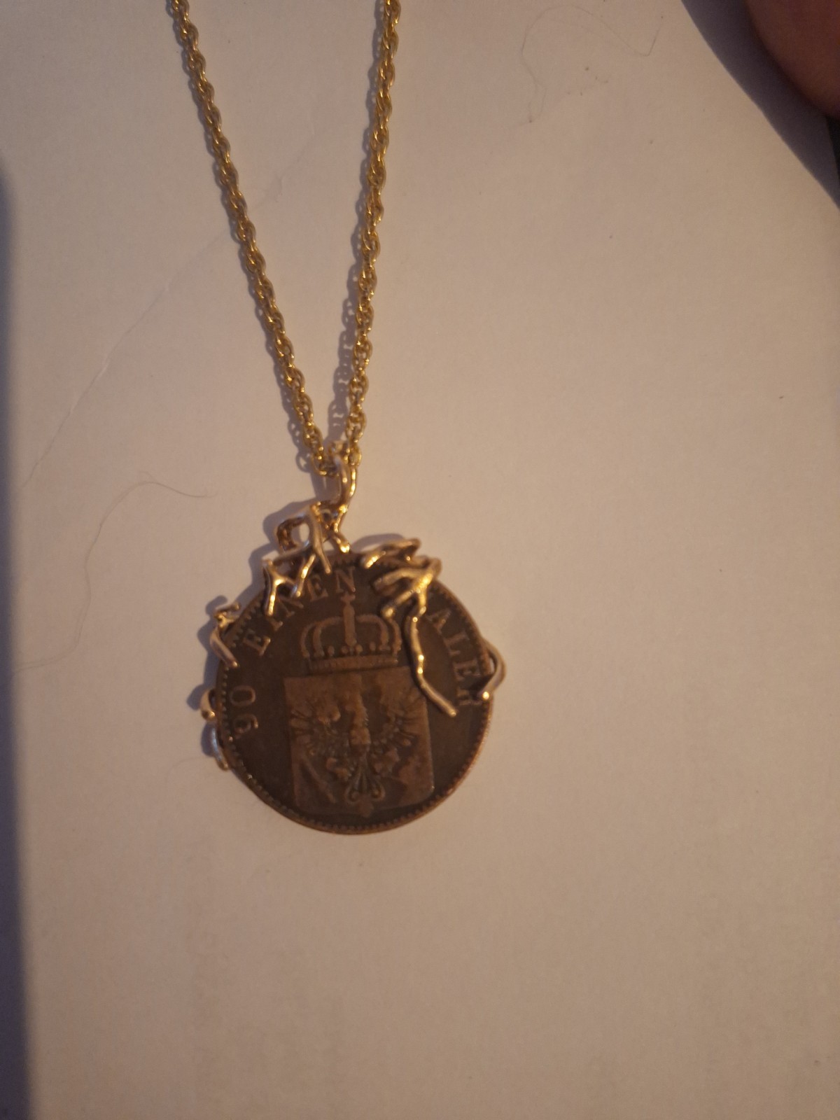1857 A 4 Pfennige Prussian Coin Pendant With Chain