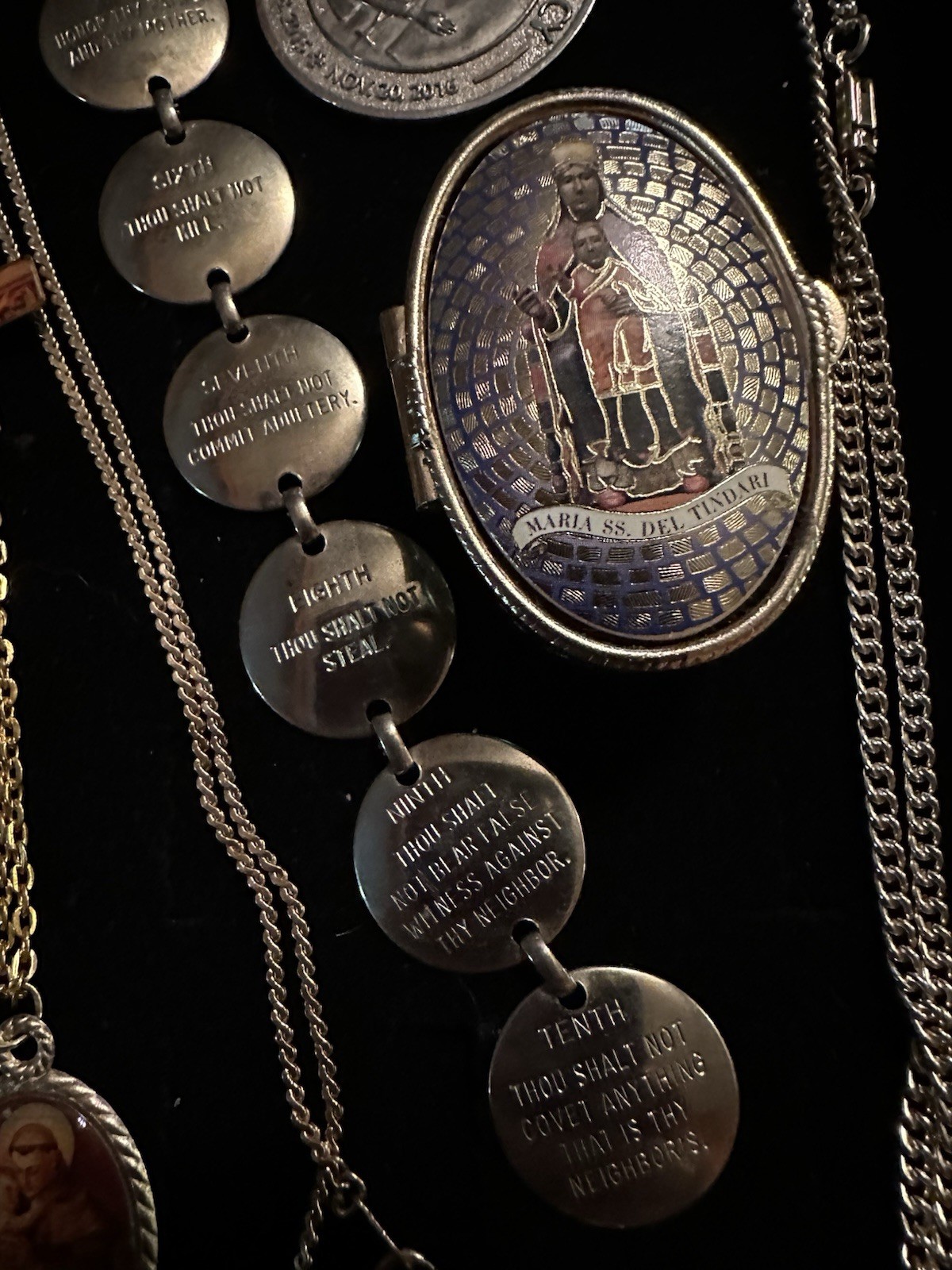 Vintage To Now Estate Costume Jewelry Lot Catholic Religious Crosses Saints Etc