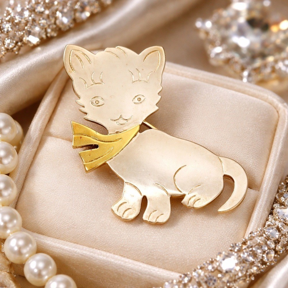 Sterling Silver 925 Kitten Cat Brooch Pin Pendant Vintage Taxco Mexico