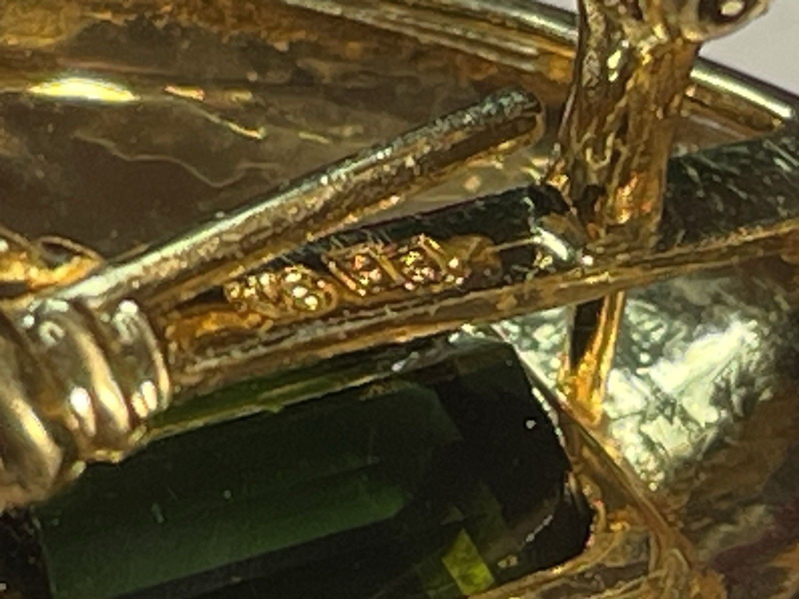 18K GOLD GREEN TOURMALINE & DIAMOND EARRINGS SIGNED OMEGA 23grs APPRAISAL $5,000