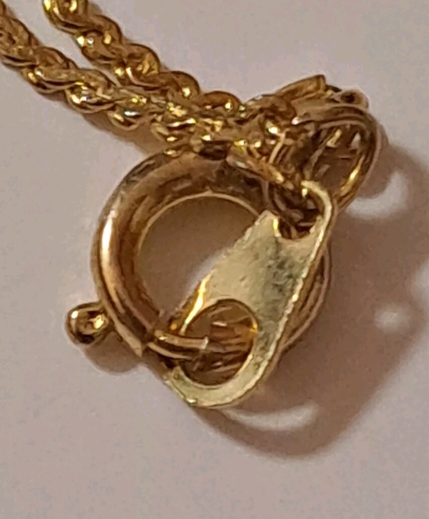Amethyst Pendent Necklace 18g 25.25mm X 35.35mm & 18″ Gold Tone Rope Chain