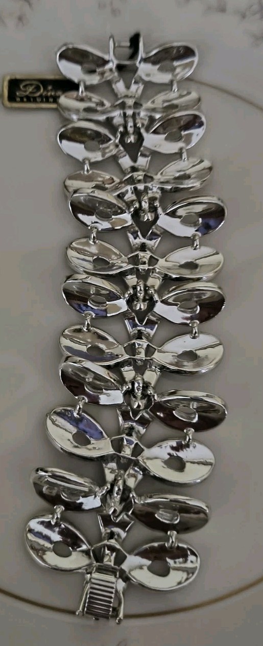 Vtg Dina Originals Silver Plated Gold & Silver Bracelet